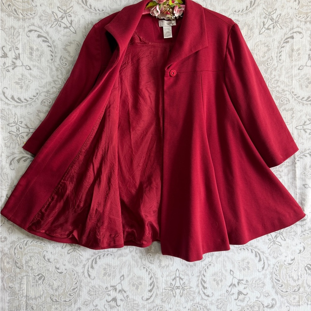 Spiegel Raspberry Red Notched Collar Coat